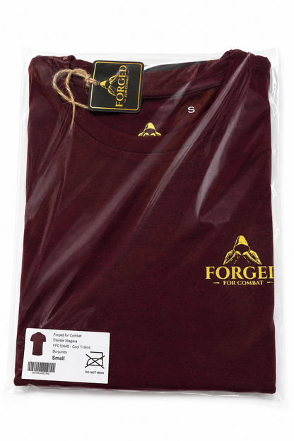 Forged for Combat Burgundy Training Gym Cool T-Shirt