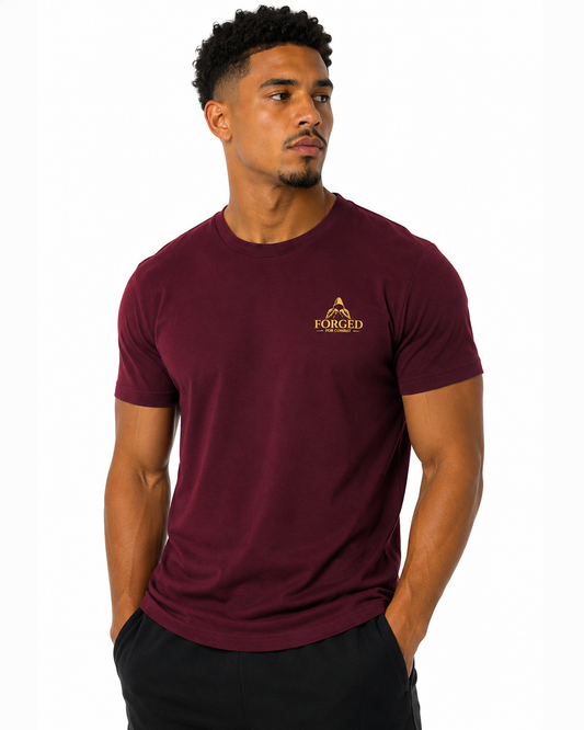 Forged for Combat Burgundy Training Gym Cool T-Shirt