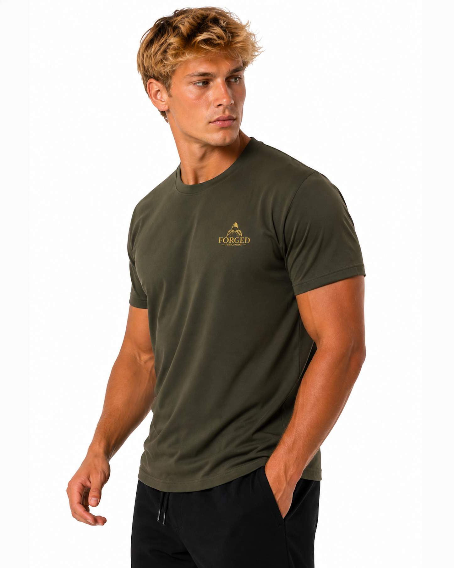 Forged for Combat Olive Training Gym Cool T-Shirt