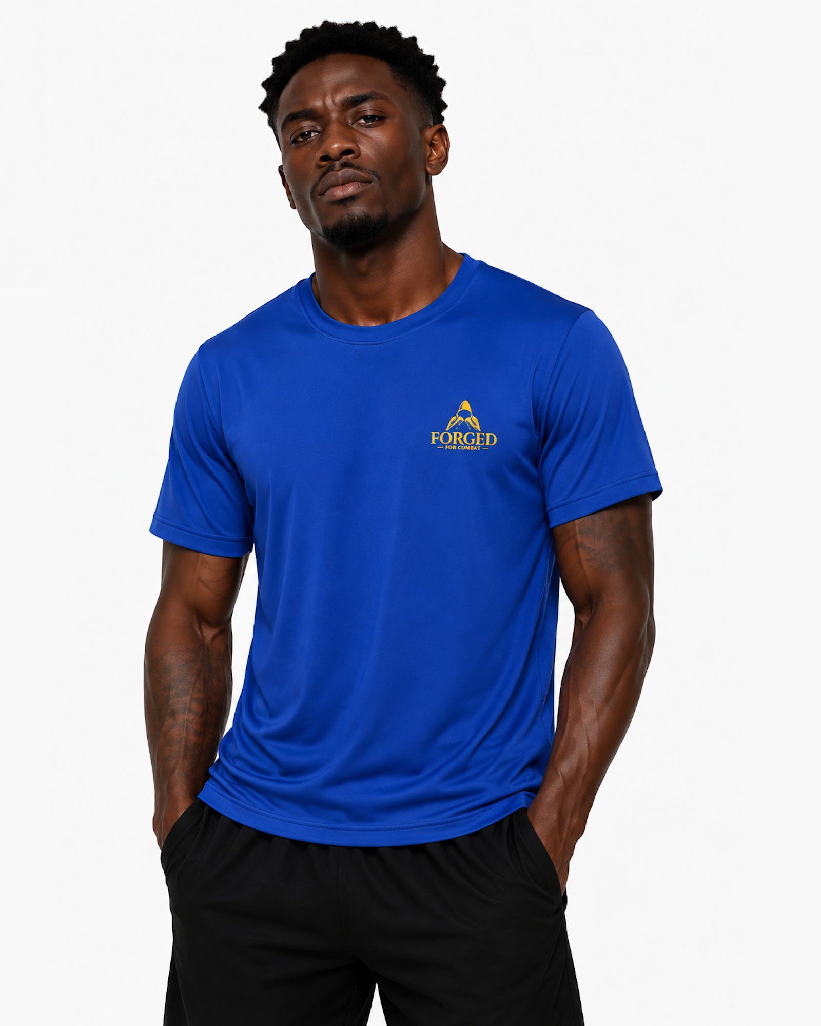 Forged for Combat Blue Training Gym Cool T-Shirt