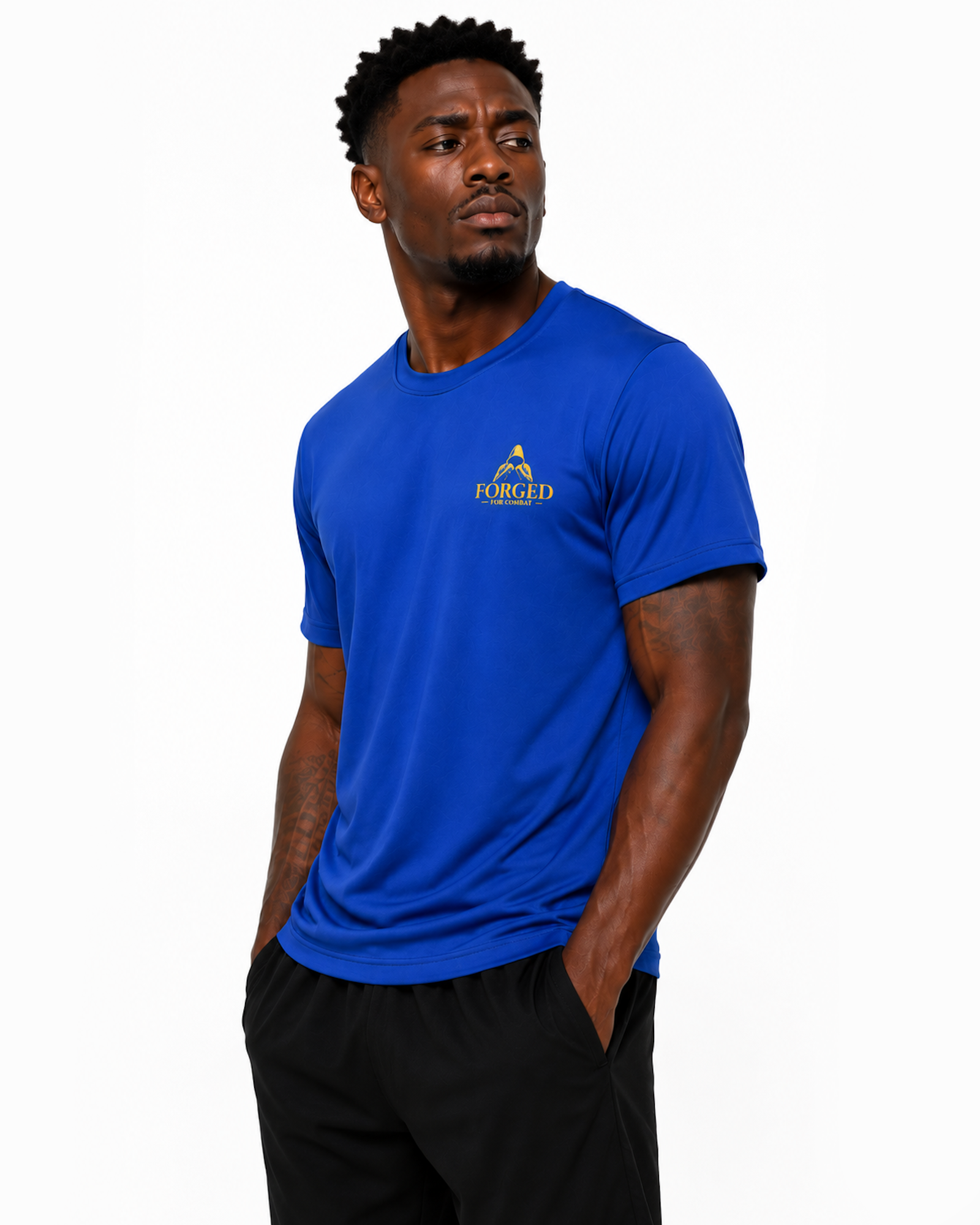 Forged for Combat Blue Training Gym Cool T-Shirt