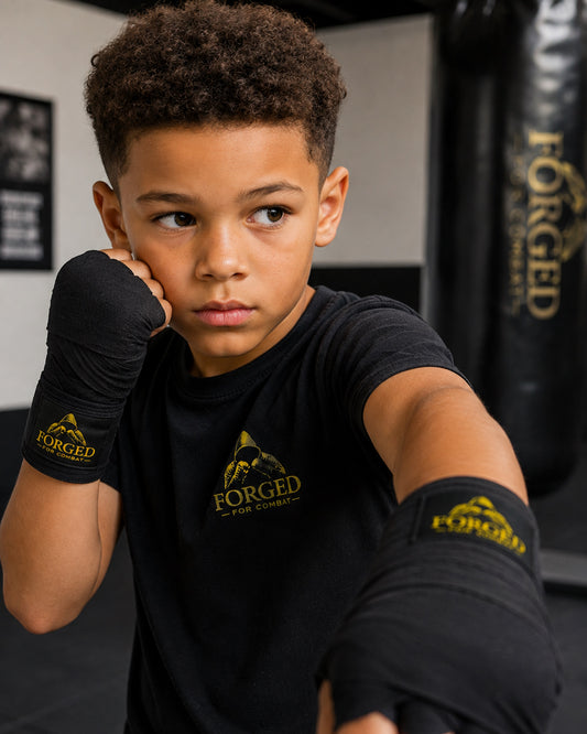 Premium Boxing MMA Hand Wraps - Black  3m (Kids)