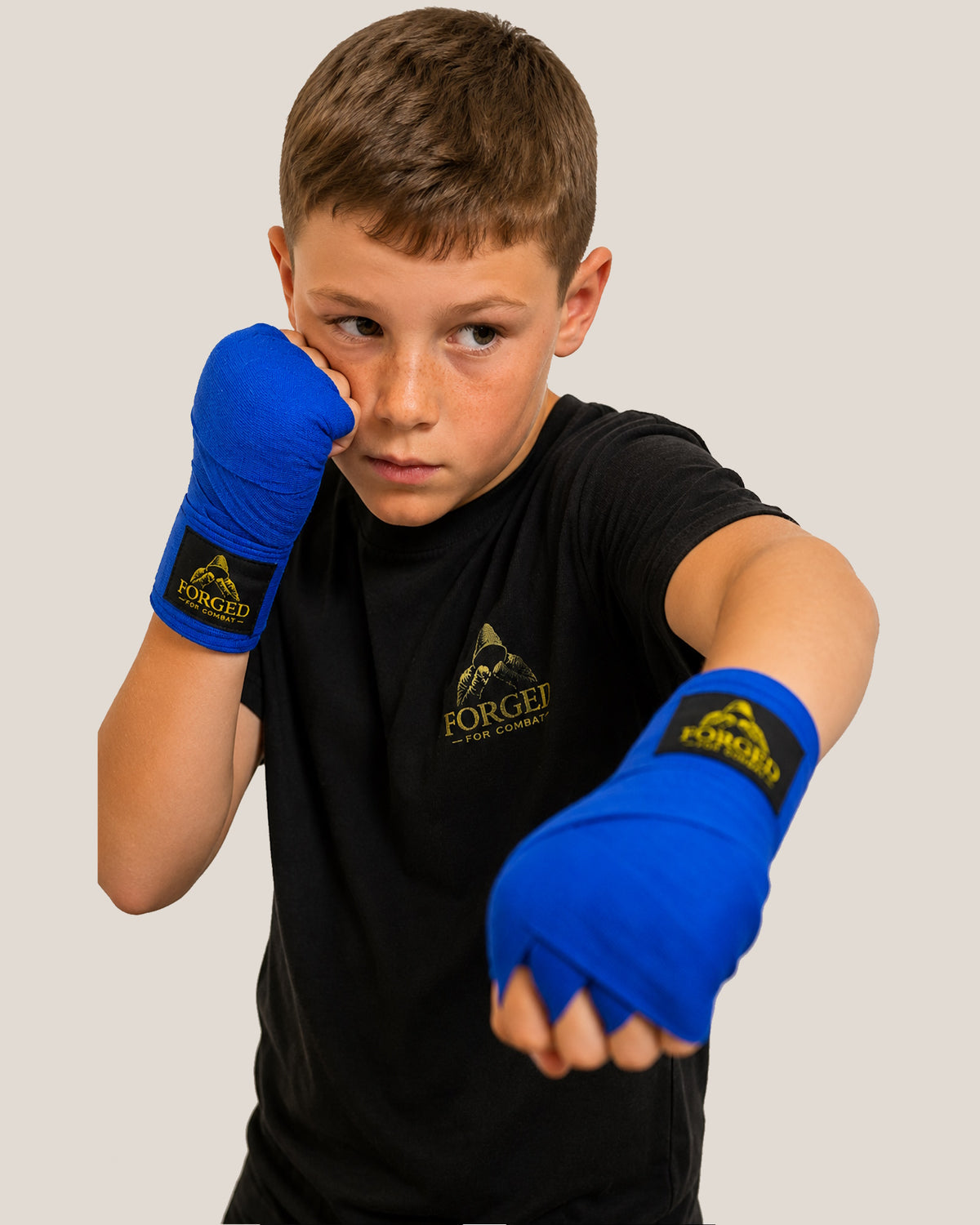Forged for Combat - Premium Boxing MMA Hand Wraps - Blue 3m (Kids)