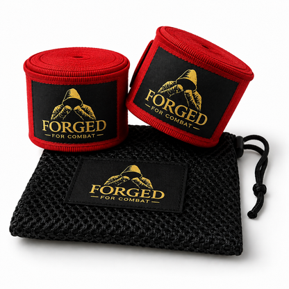 Forged for Combat Premium Boxing Hand Wraps - Red 3m (kids)