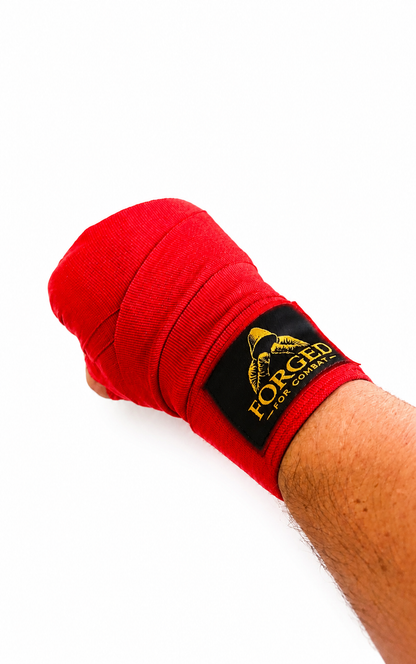Forged for Combat Premium Boxing Hand Wraps - Red 3m (kids)