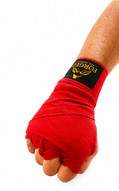Forged for Combat Premium Boxing Hand Wraps - Red 3m (kids)