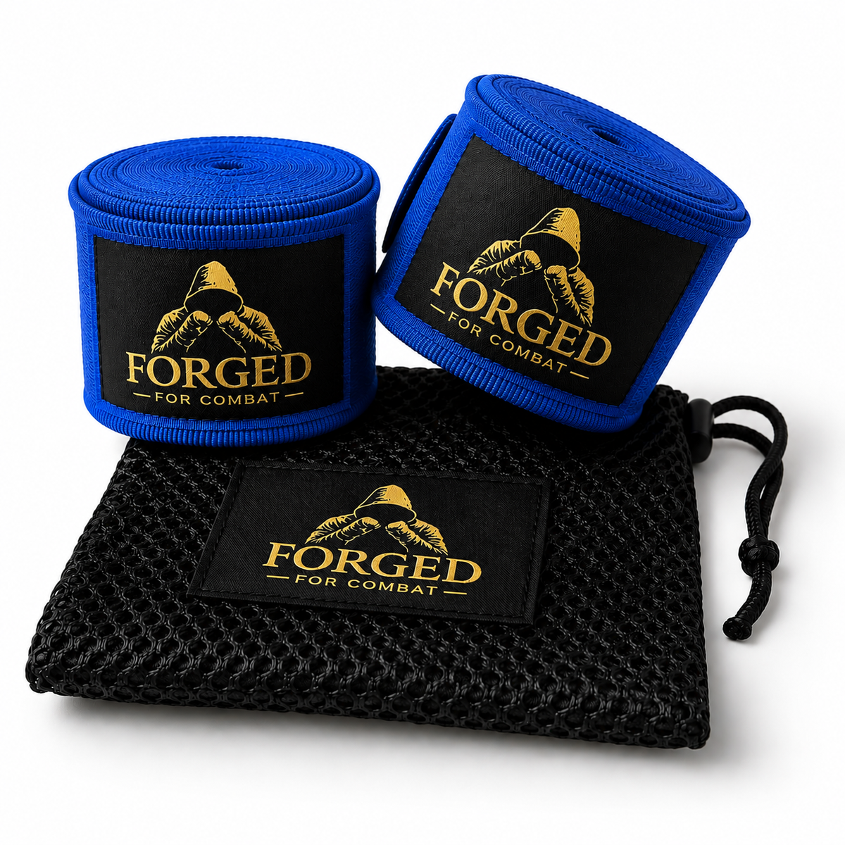 Forged for Combat - Premium Boxing MMA Hand Wraps - Blue 3m (Kids)