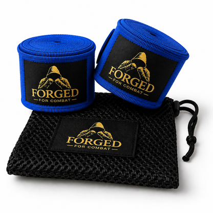 Forged for Combat - Premium Boxing MMA Hand Wraps - Blue 3m (Kids)