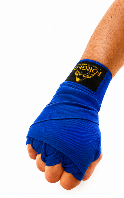 Forged for Combat - Premium Boxing MMA Hand Wraps - Blue 3m (Kids)