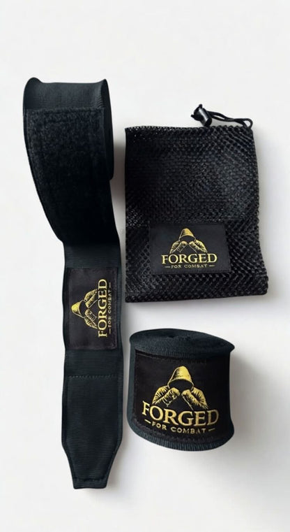 Premium Boxing MMA Hand Wraps - Black 4.5m