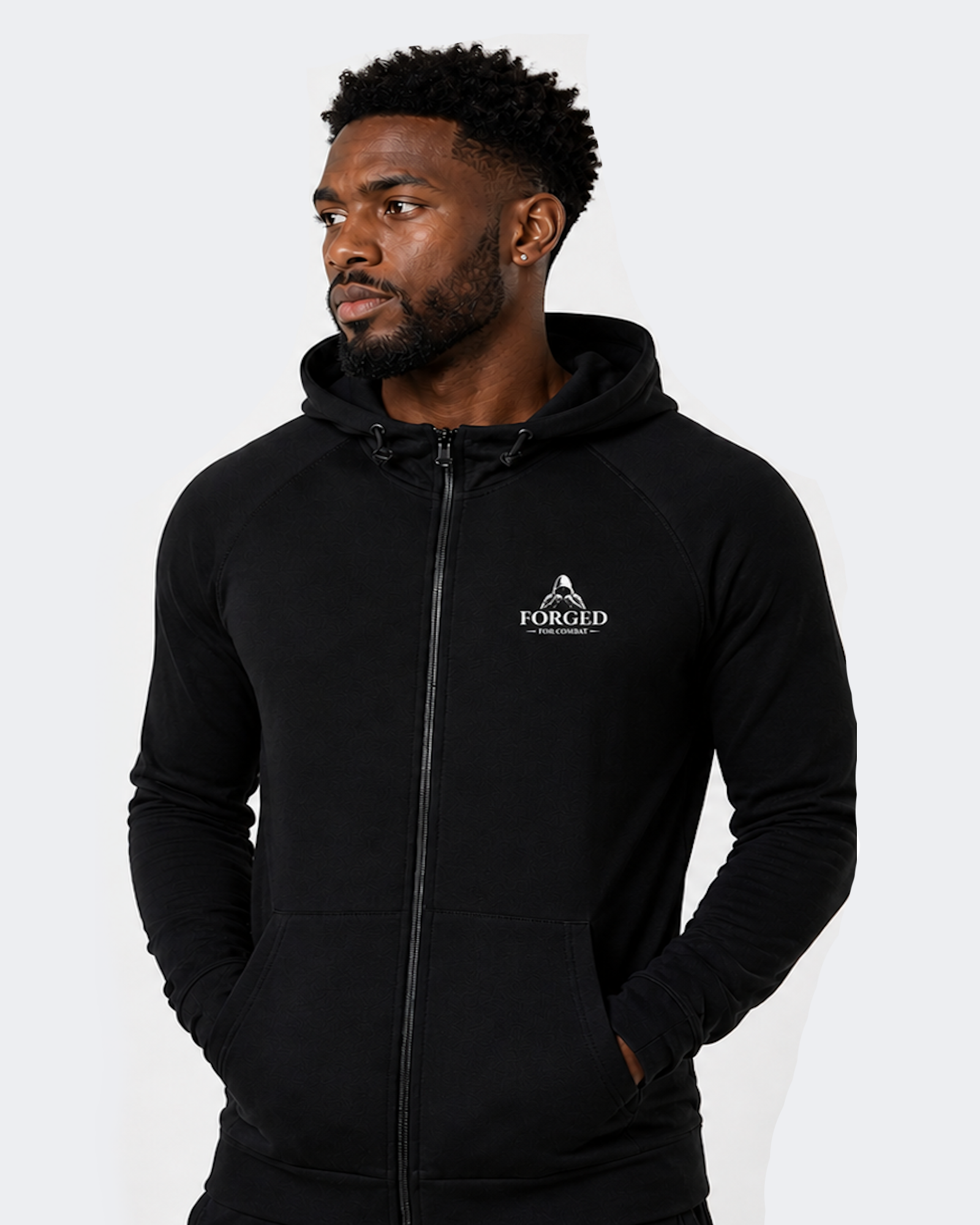 Forged for Combat - Black Training Hoodie