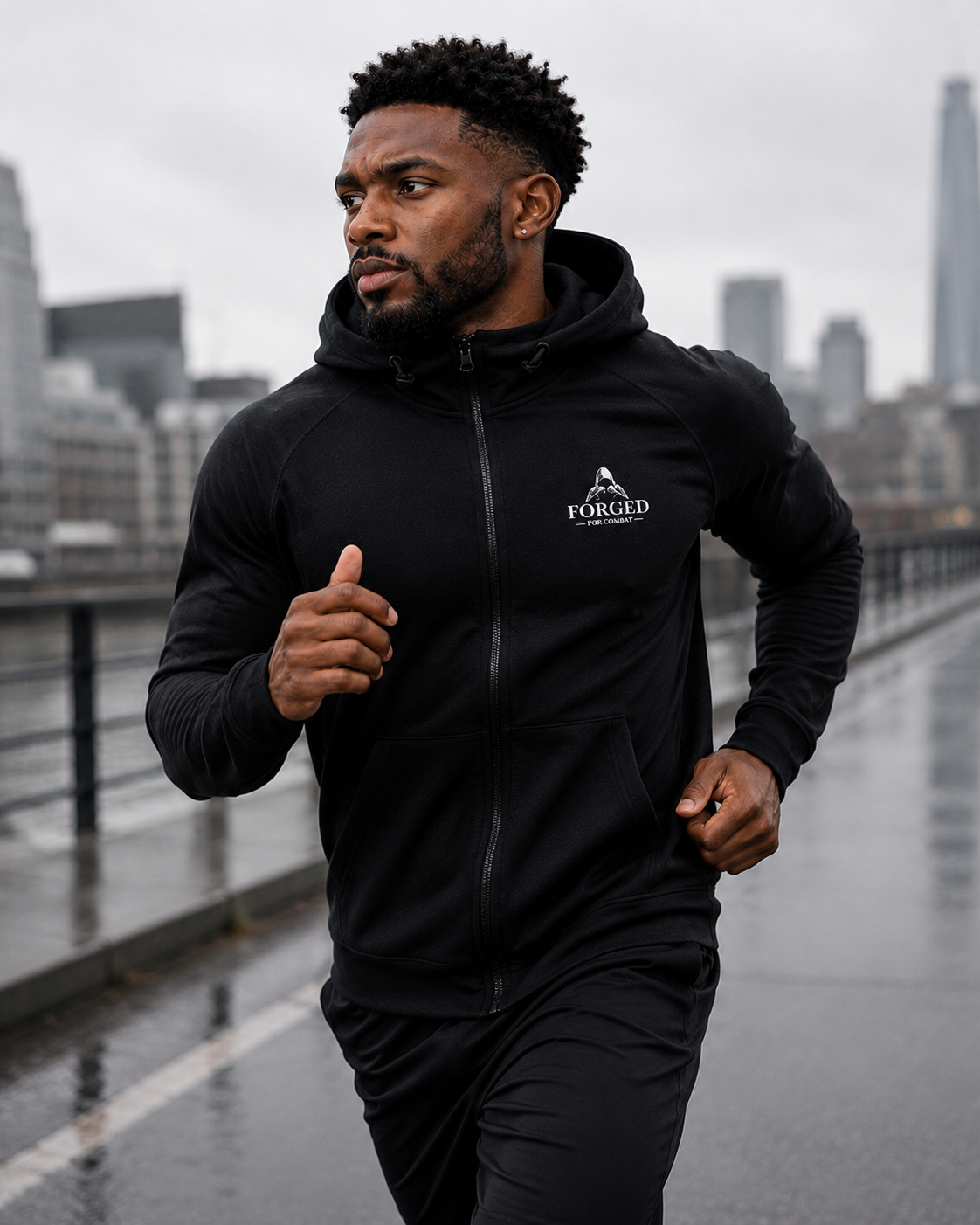 Forged for Combat - Black Training Hoodie