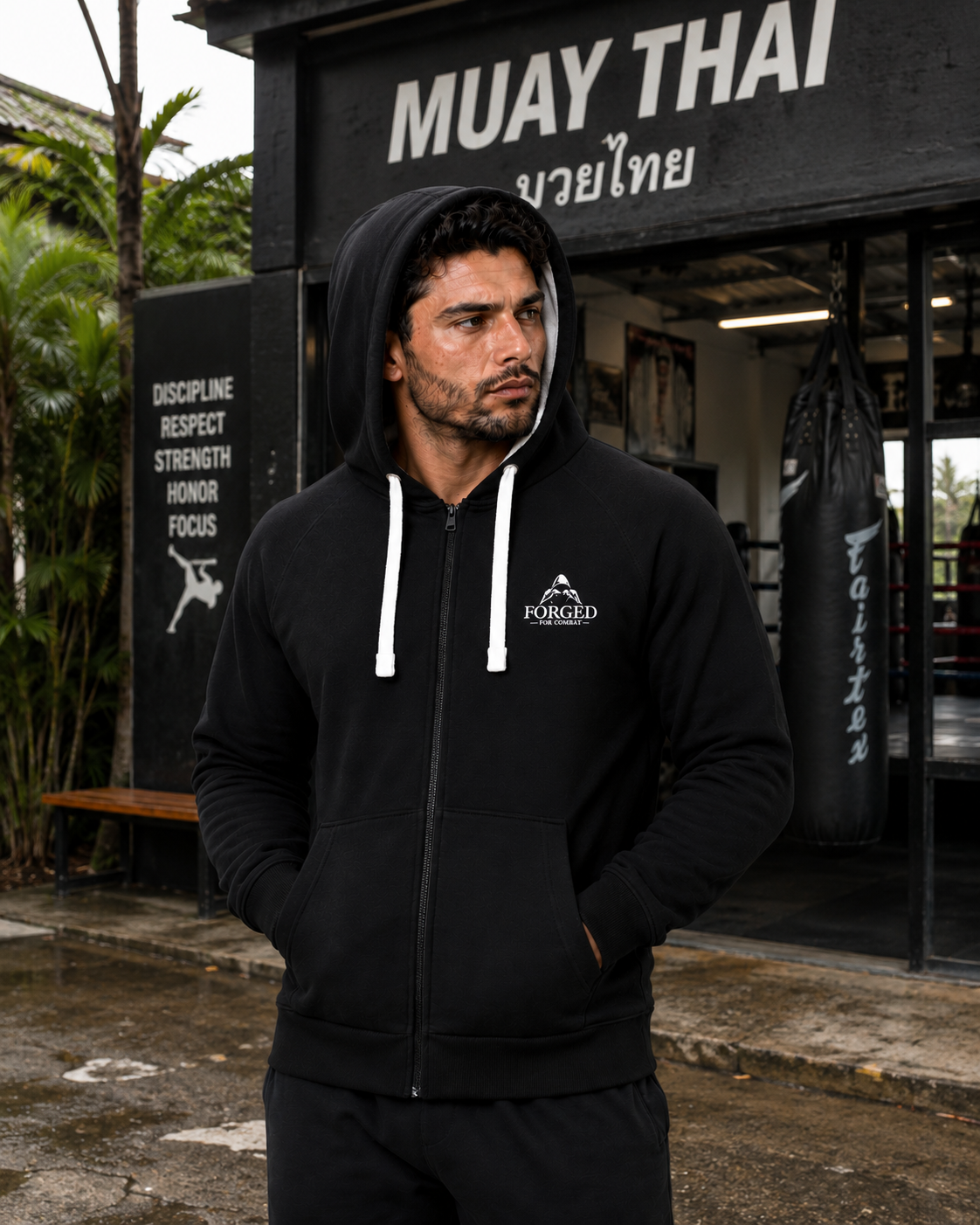Forged for Combat - Black High Quality Hoodie